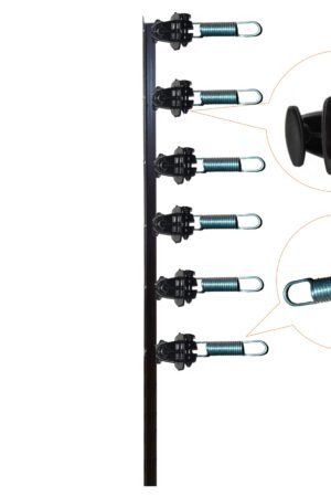 Parante inicio o terminación  con Aisladores doble pin look y resortes Cerco Eléctrico 6hilos