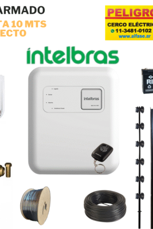 Kit Cerco Eléctrico 6 Hilos Hasta 10 Mts. forma Recta sin curvas ni desniveles listo para instalar