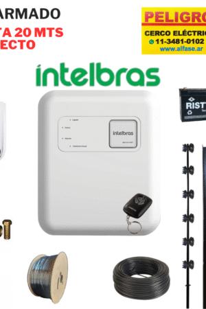 Kit Cerco Eléctrico 6 Hilos Hasta 20 Mts. forma Recta sin curvas ni desniveles listo para instalar