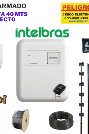 Kit Cerco Eléctrico 6 Hilos Hasta 40 Mts. forma Recta sin curvas ni desniveles listo para instalar