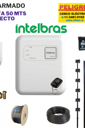 Kit Cerco Eléctrico 6 Hilos Hasta 50 Mts. forma Recta sin curvas ni desniveles listo para instalar