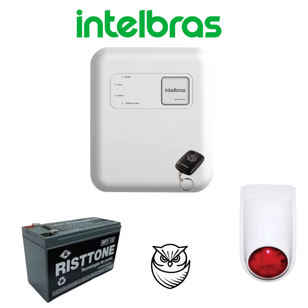 Kit Energizador Elc6012 Intelbras + Bateria + sirena